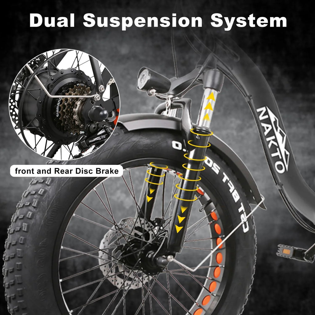 20" x4.0 Fat Tire 500W 48V/12Ah Removable Battery Electric Bike X34423