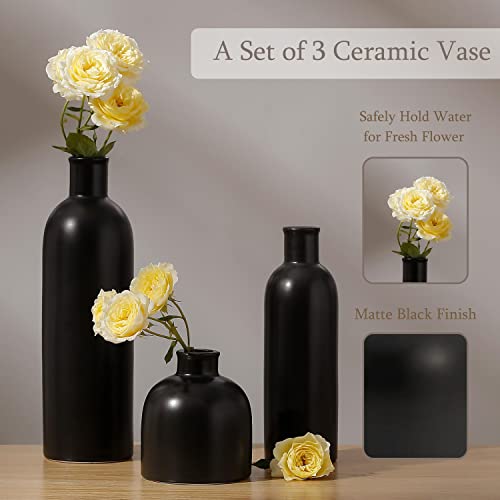 White Ceramic Vase Set of 3 W62849