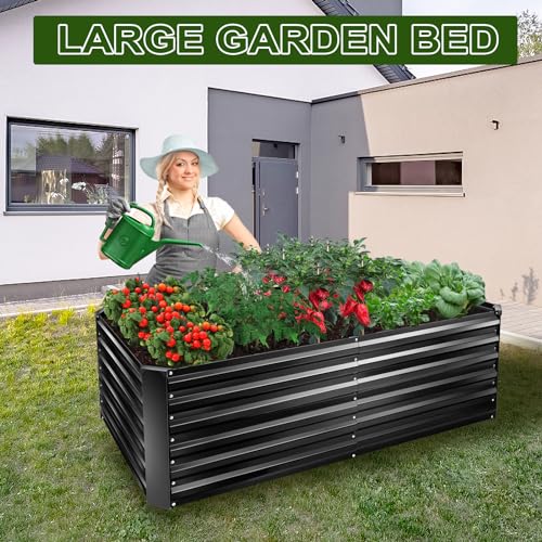 8x4x2ft Tall Galvanized Metal Raised Garden Bed R6321