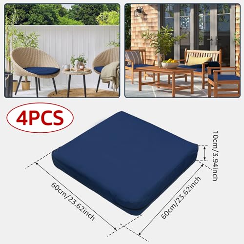Navy Blue 23.6x23.6x3.9 Patio Cushion Covers Y326