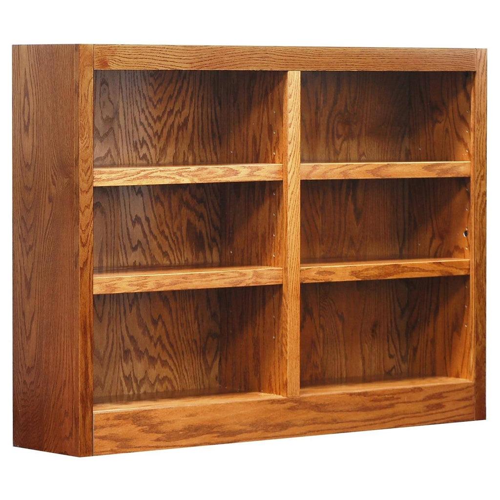 Double Wide Bookcase 12 Shelves Dry Oak D82159