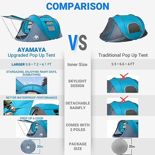 4 Person Pop Up Instant Tents with Removable Rainfly P9796