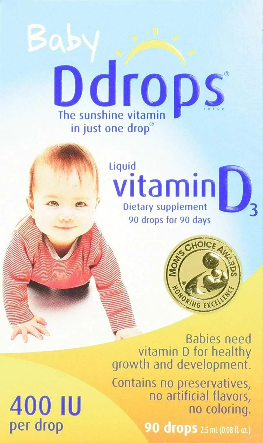 Baby Liquid Vitamin D3 400 IU 2.5 oz 90 Drops Pack of 4 D204075
