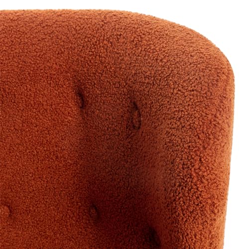 Green Upholstered Sherpa Single Sofa Chair with Wooden Legs L72842