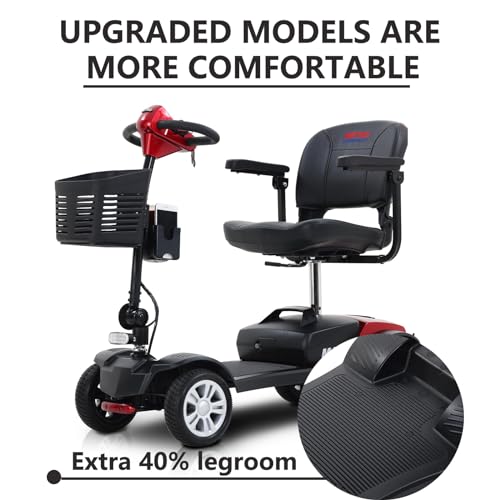 Red Foldable Electric Mobility Scooter with Basket N298844