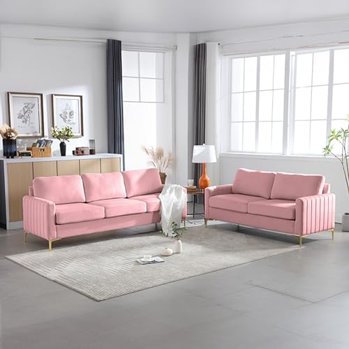 Pink Velvet 3 Piece Sofa Set X375