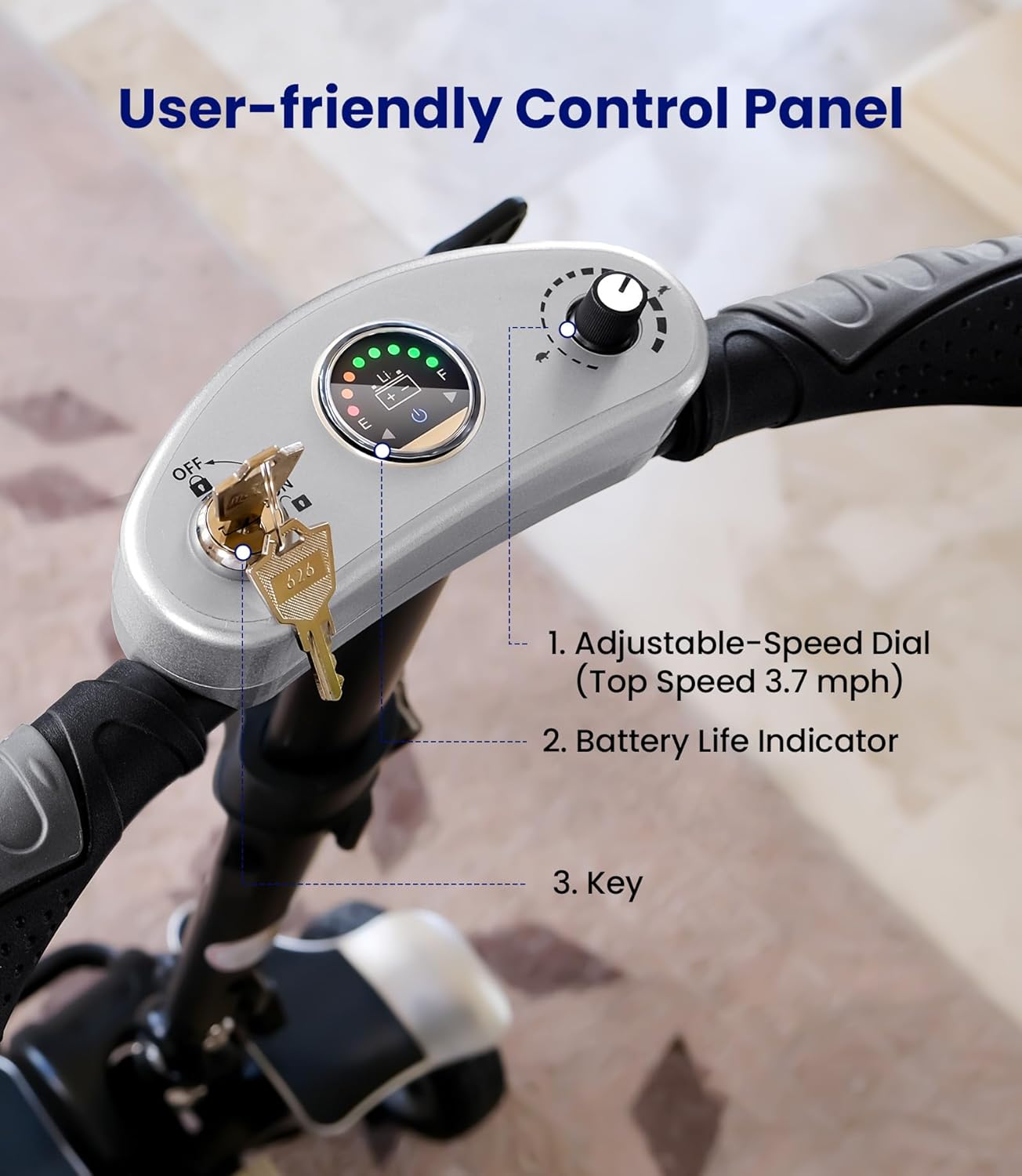 Mobility Scooter Carbon Fiber Lightweight 4 Wheel Electric Scooter with Seat B379172