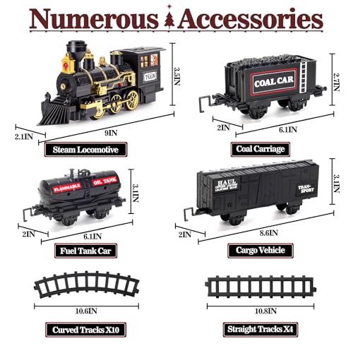 Train Set with Steam, Lights and Sounds, Electric Train Toys B7415