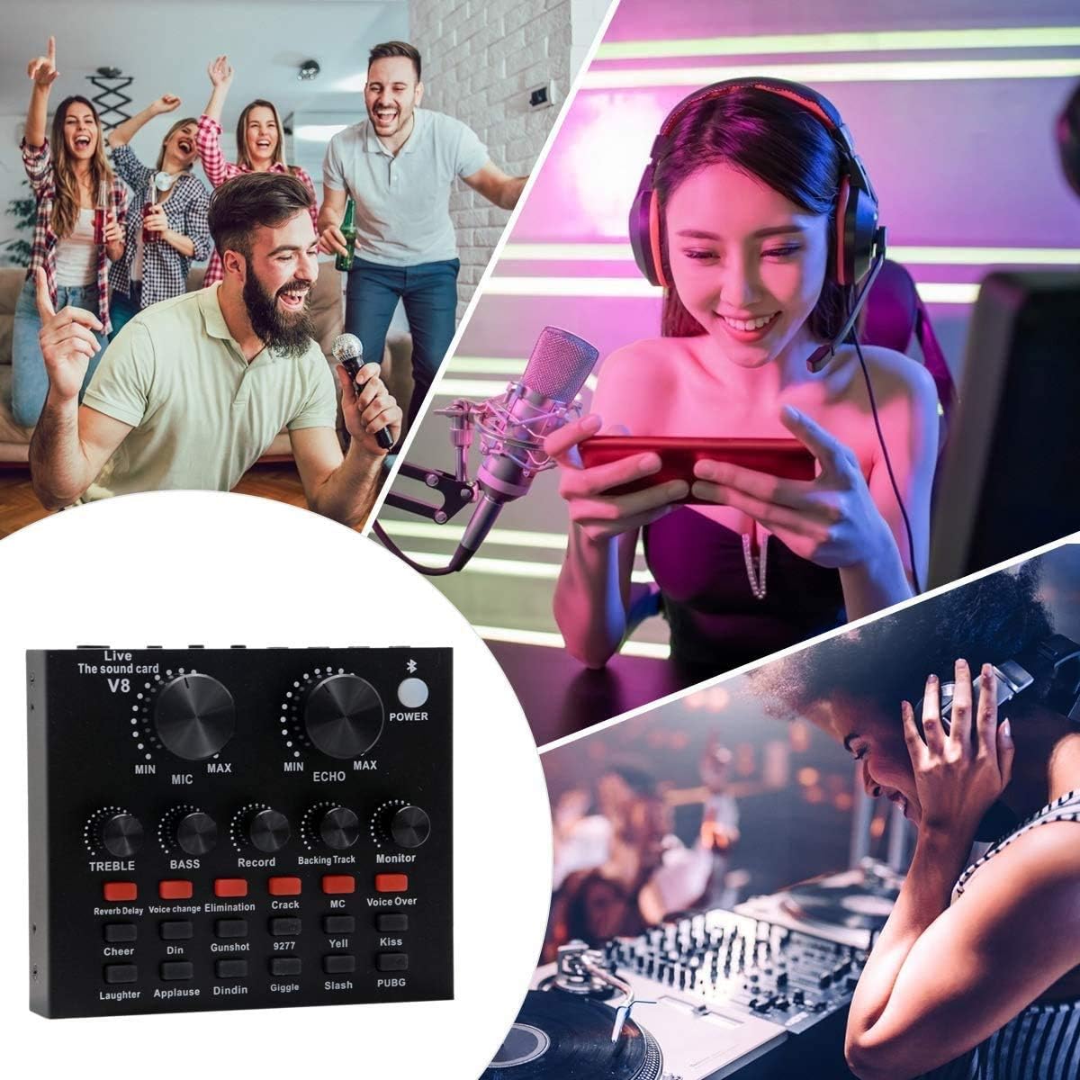 Podcast Equipment Bundle, Condenser Studio Microphone with Sound Card, Pack of 2 Z44523
