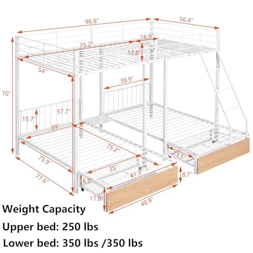 Black Triple Bunk Bed Twin Size Q927363