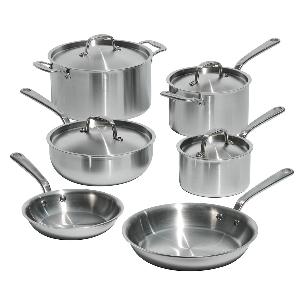 10 Pc Stainless Steel Pot Pan Set F72121