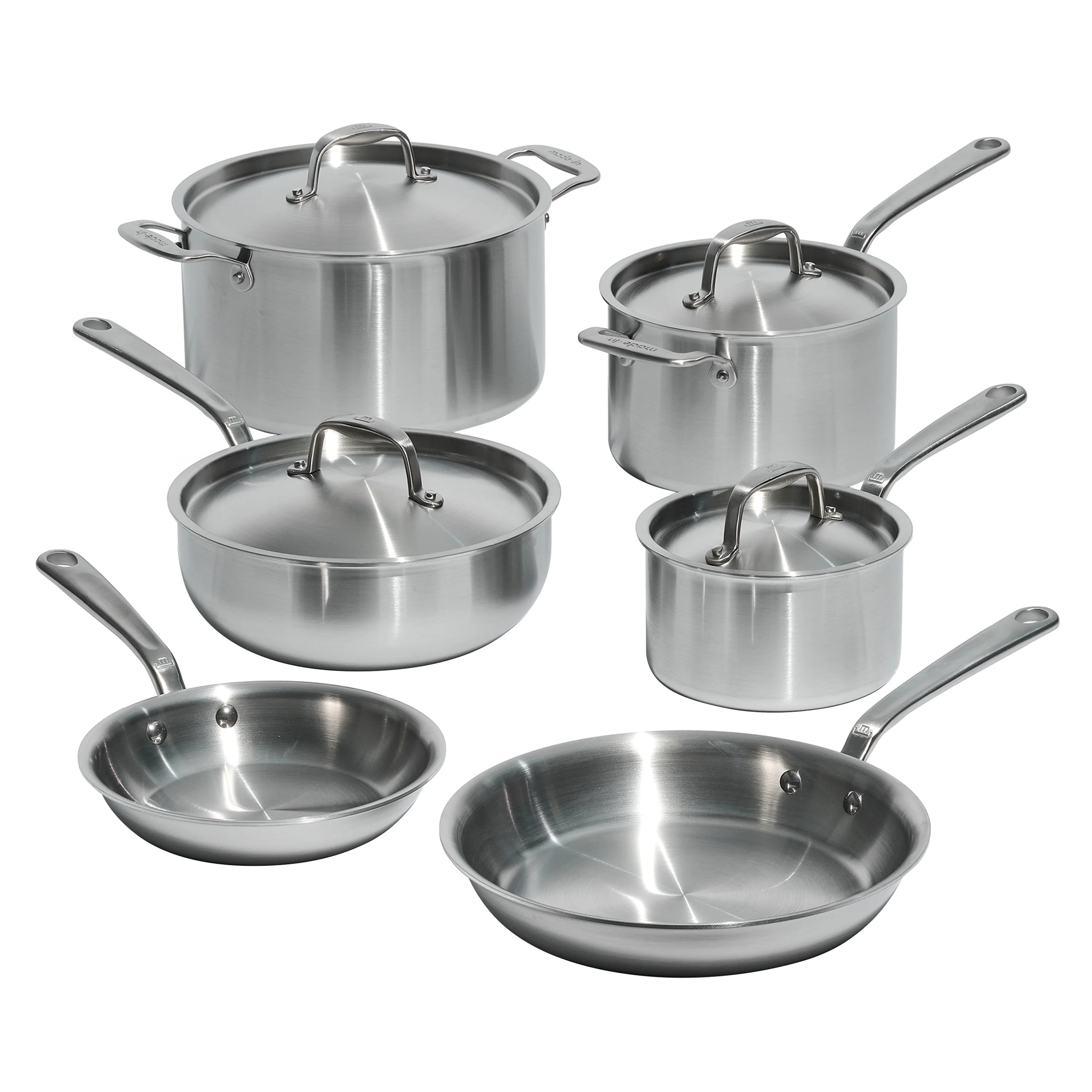 10 Pc Stainless Steel Pot Pan Set F72121