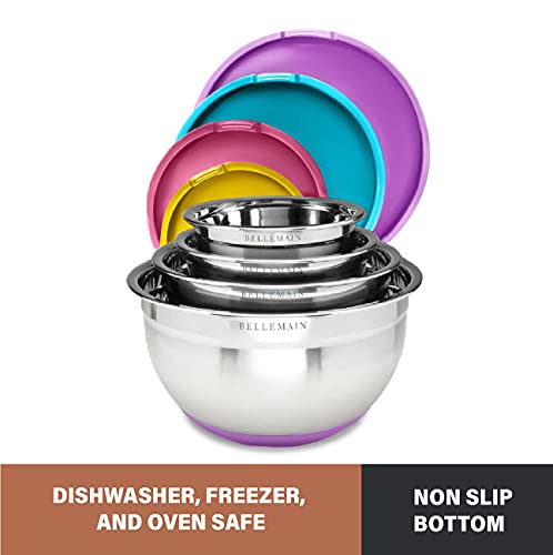 4-Piece Stainless Steel Mixing Bowls with Lids O6831