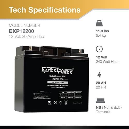 12 Volt 20 Ah Rechargeable SLA Battery Y23638