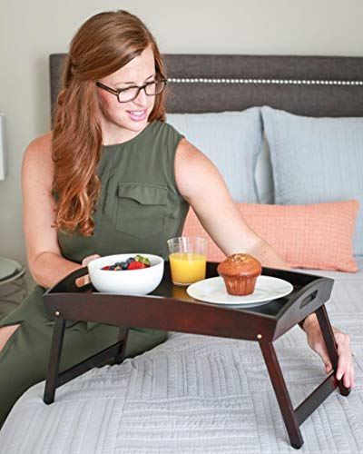 Walnut Bamboo Bed Tray with Folding Legs E77579