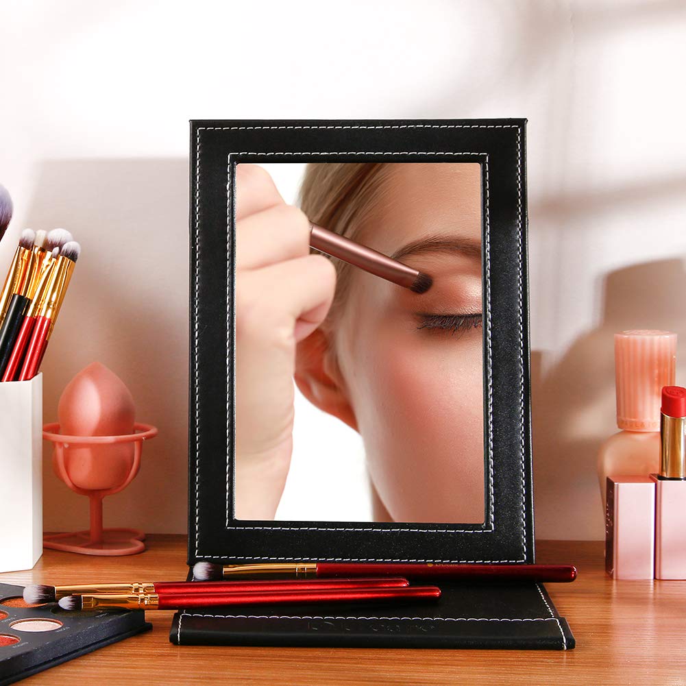 Folding Mirror Portable Adjustable Rectangular Vanity Mirror with Stand E4526