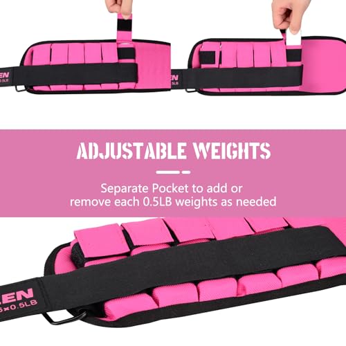 Adjustable 1 pair Ankle Weights 1 2 3 LBS Metal Block with Separate Pockets D8337
