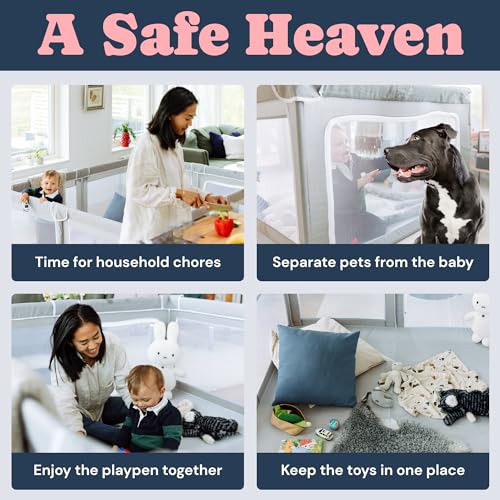 Extra Large 79”×70” Grey Playpen U439