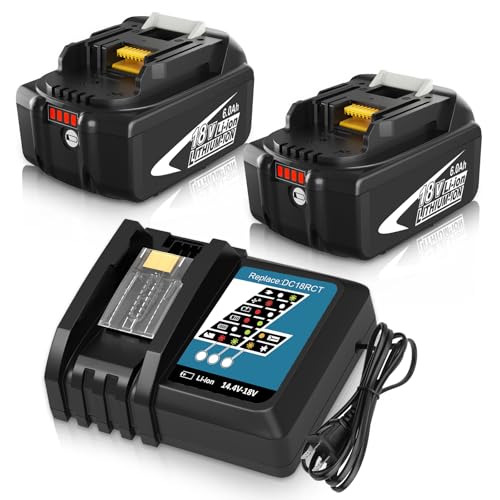 2 Packs 6.0Ah Li-ion Battery and Charger for 18V Z68556
