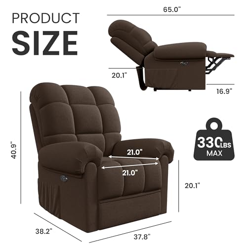 Beige White Power Recliner Chair N48489