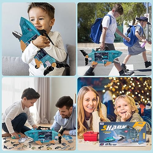 18 Pcs Sea Animal Toys with 2 Toy Trucks and 2 Cars R5695