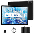 10 inch Android 14 Tablet with 4G LTE Cellular, 10GB+32GB, Protective Case, GPS, 2.0GHz Processor, 8MP Camera, 1TB TF Expandable O6608