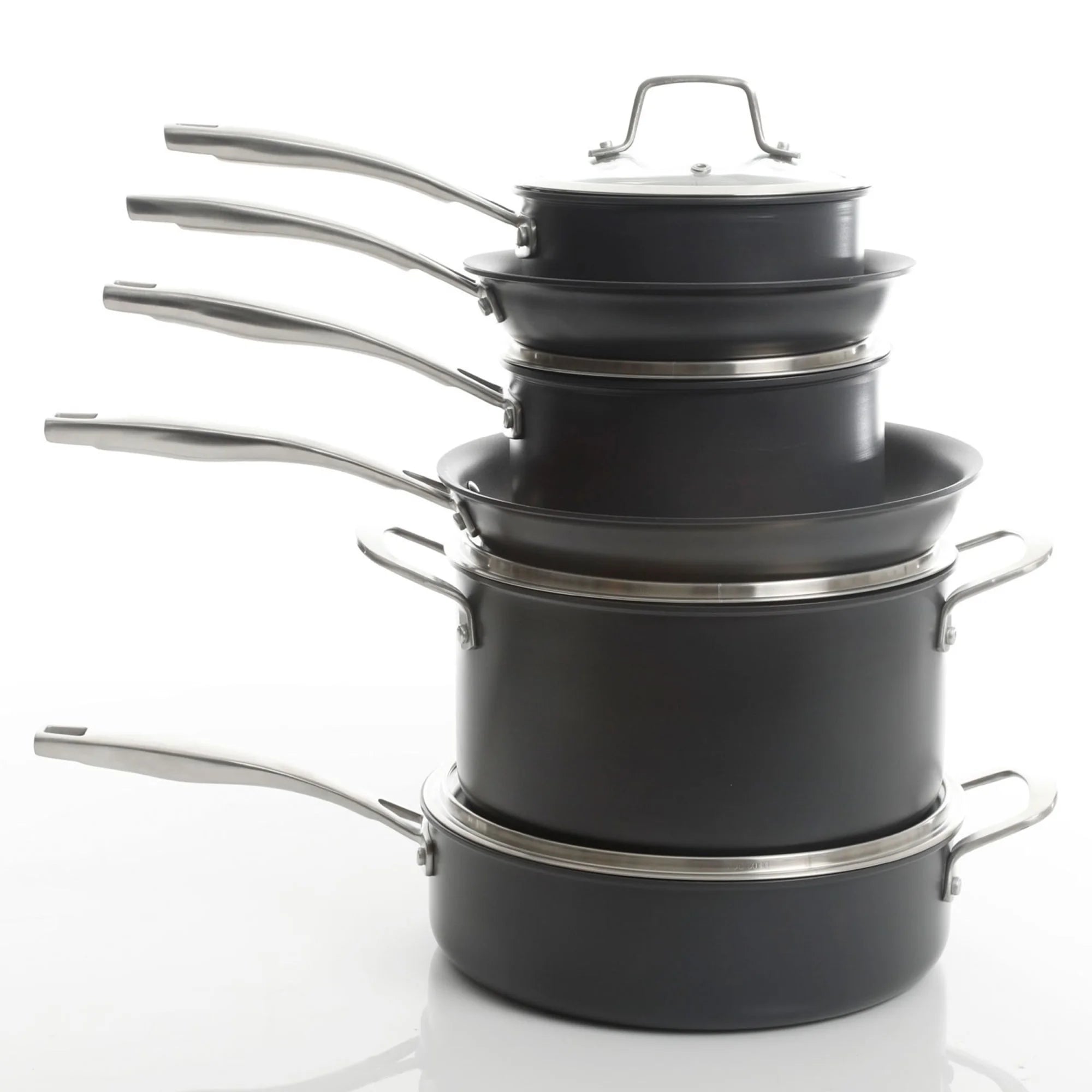 10-Piece Hard Anodized Cookware Pots and Pans Set B532902