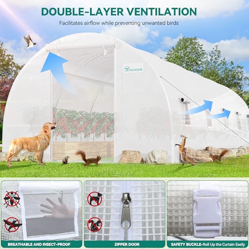White Galvanized Steel Greenhouse E5702