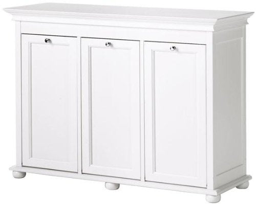 White Triple Tilt Out Bathroom Hamper R1557