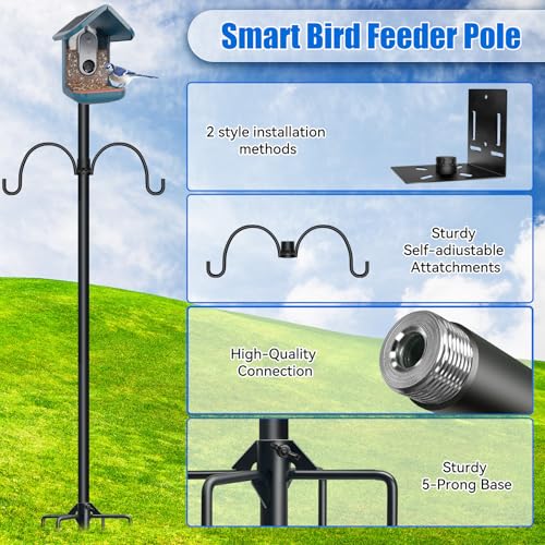 80In Bird House Pole, Heavy Duty with 5-Prong Base T512872