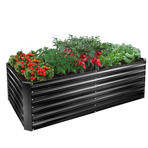 8x4x2ft Tall Galvanized Metal Raised Garden Bed R6321