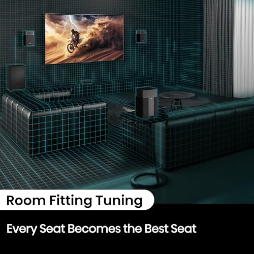 4.1.2Ch Sound Bar with Wireless Subwoofer, Dolby Atmos, DTS:X, Bluetooth 5.3, 4K HDMI Pass Through, HDMI/AUX/ARC/Optical/USB J764