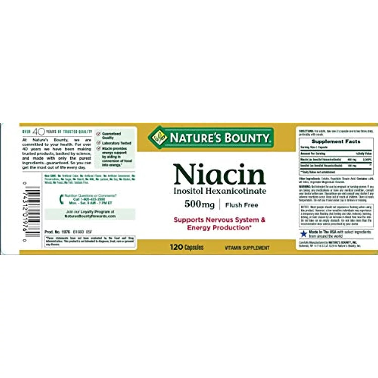 Niacin Flush Free 500 Mg H7082