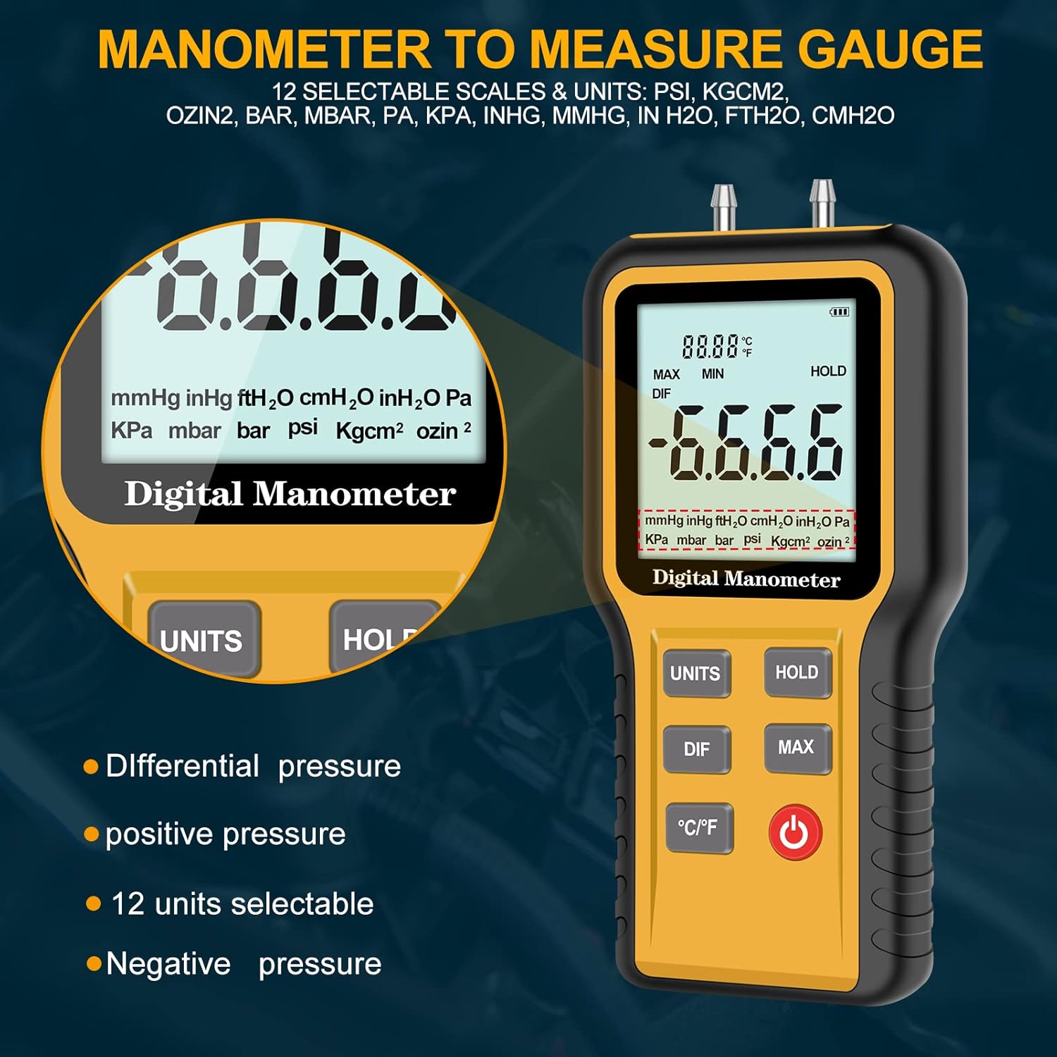 Dual-Port Digital Manometer W5886