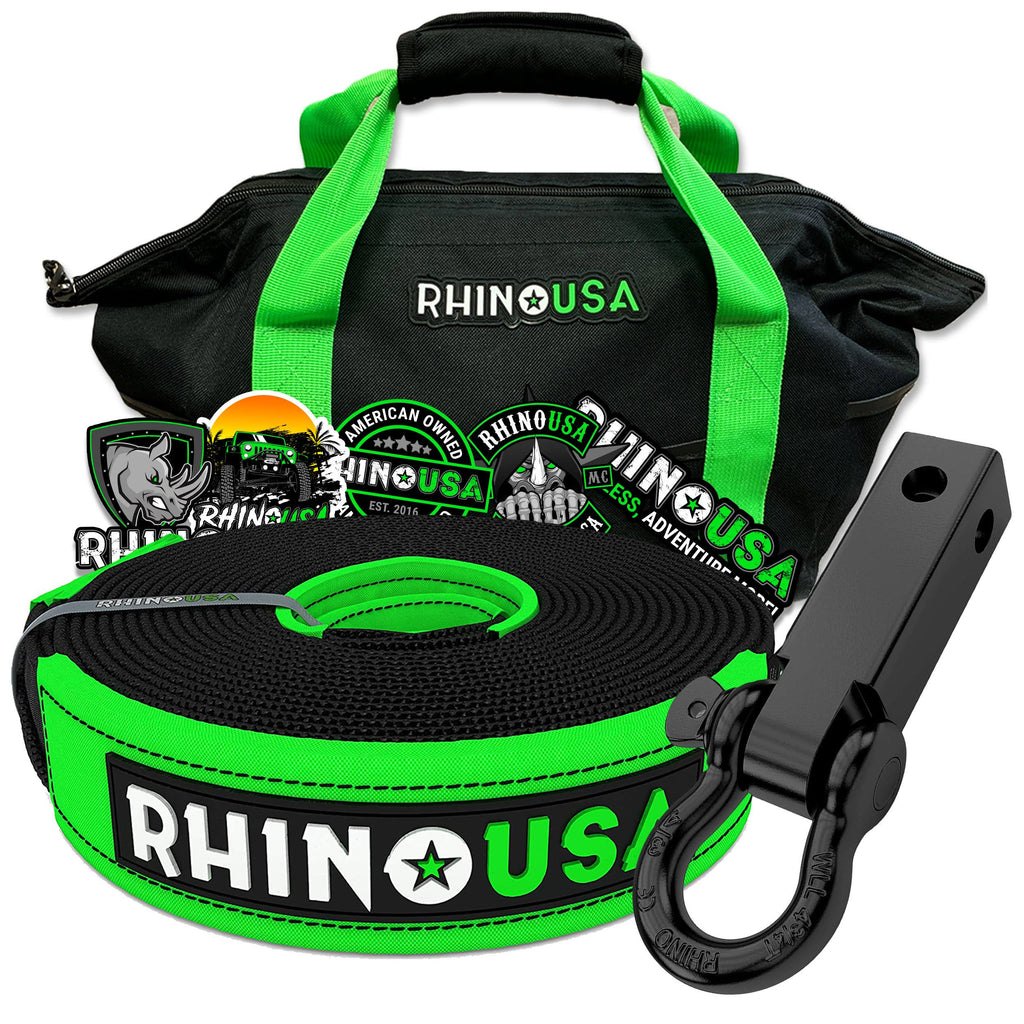 Combo Recovery Tow Strap 20ft & Shackle Hitch Receiver N709366