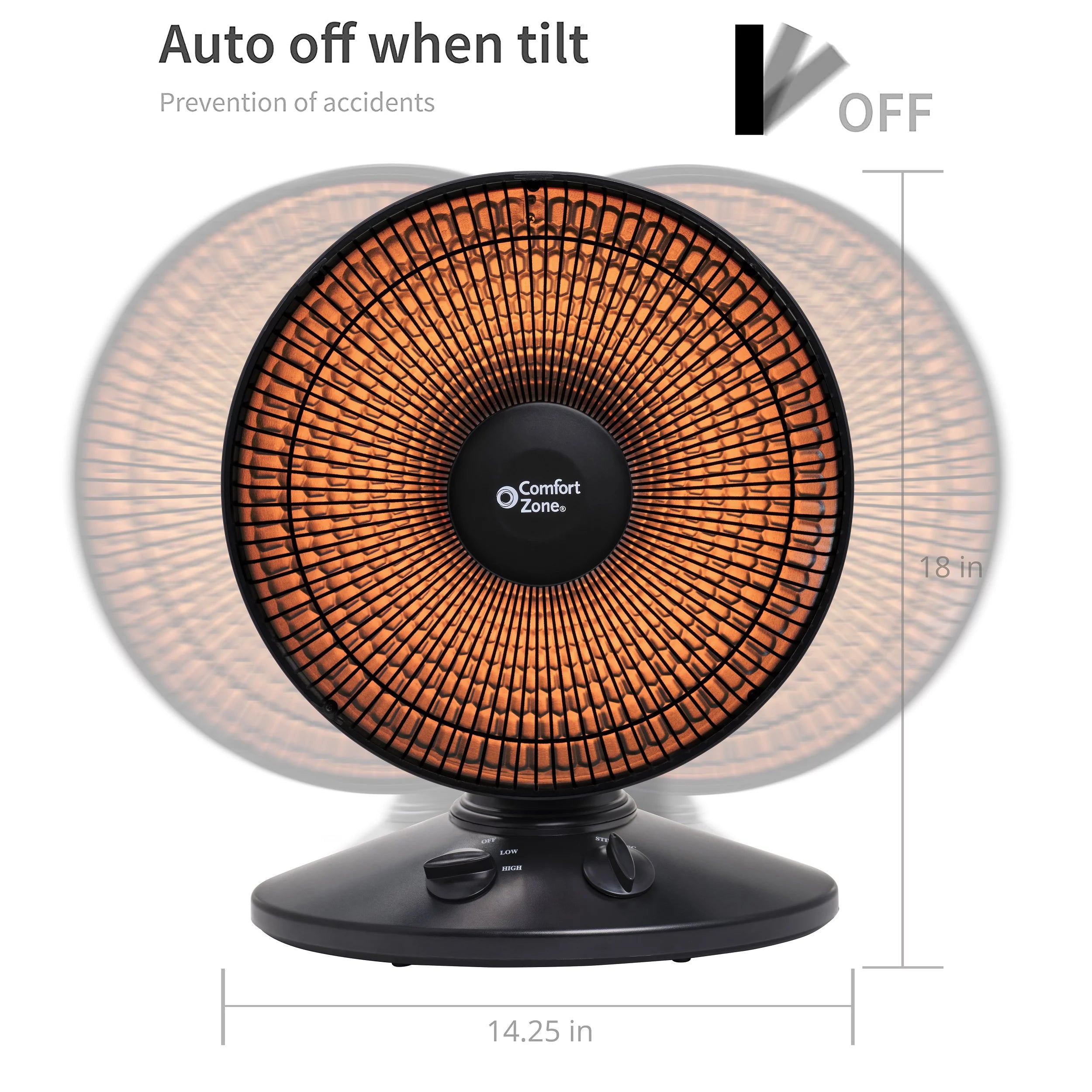 700-Watt Oscillating Parabolic Radiant Dish Heater with Adjustable Tilt E455