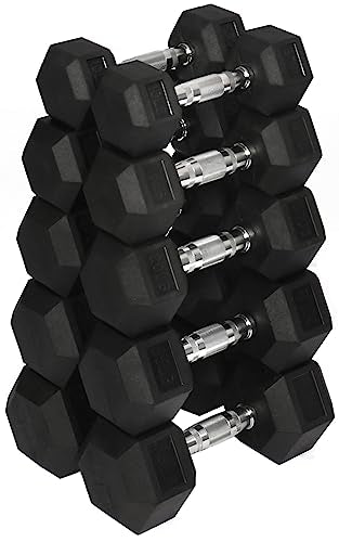 Rubber Coated Hex Dumbbell Weight Set G808125