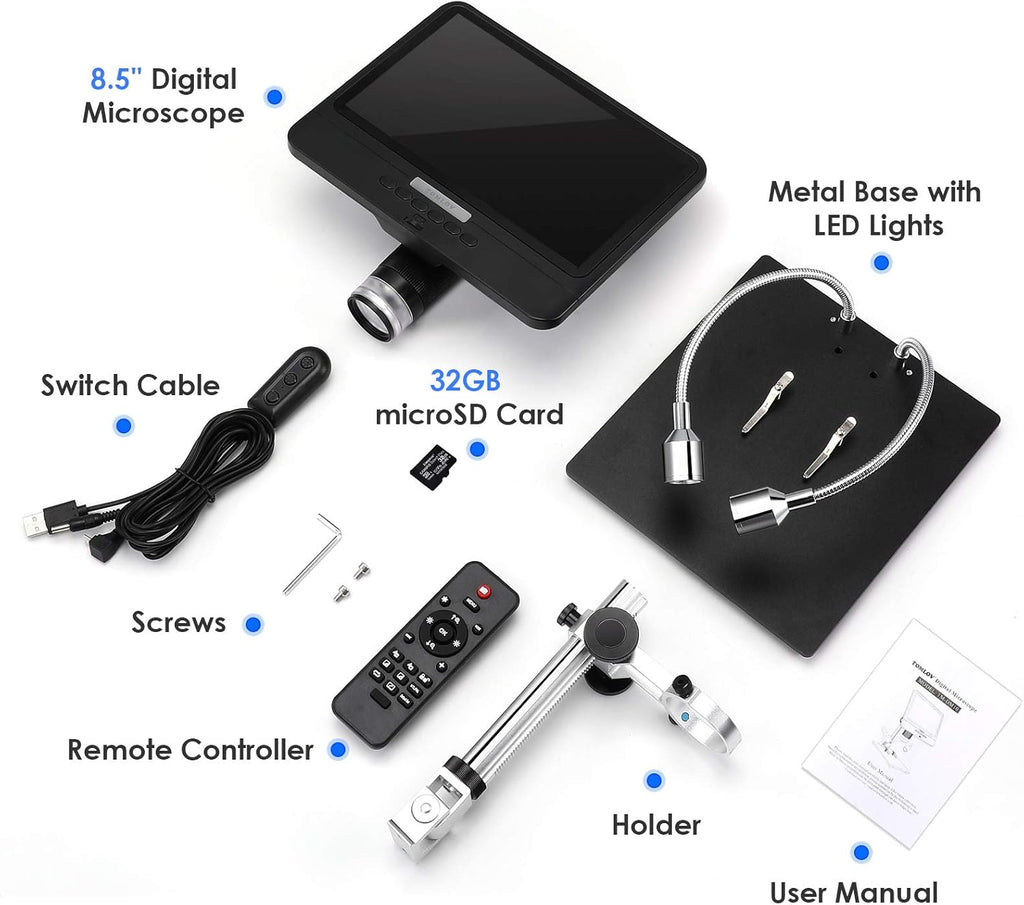 8.5'' Digital Microscope 50X-1300X with 12MP Camera F118286