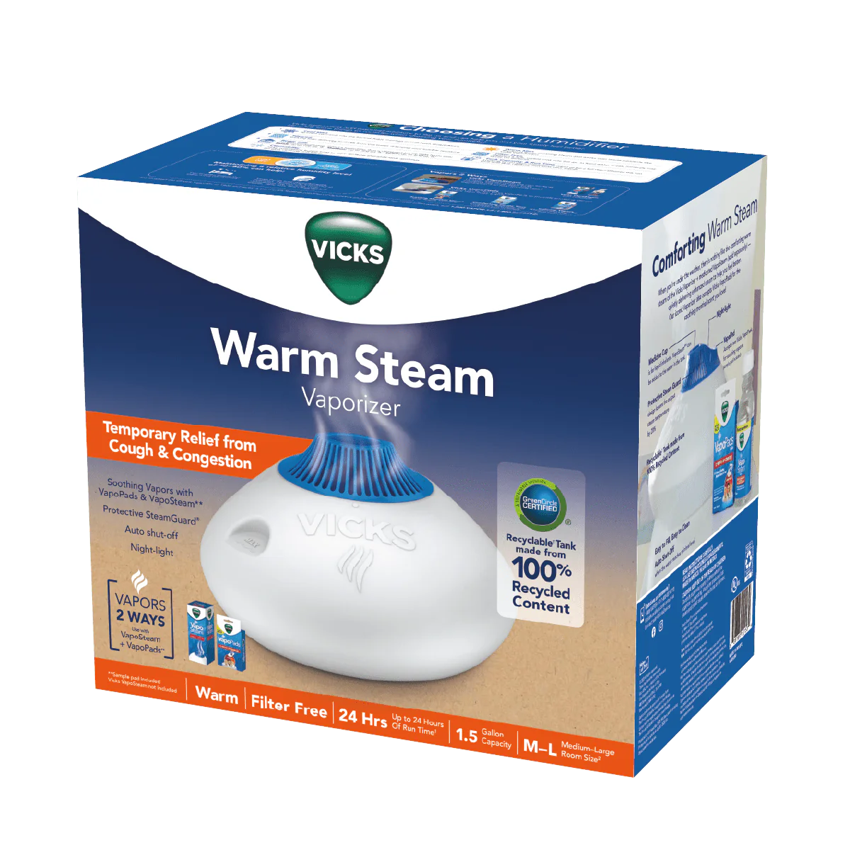 White Warm Steam Vaporizer Humidifier K558811