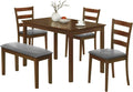 Brown 5pc Dining Table Set with Bench and 3 Chairs Y8377
