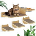 Cat Wall Shelves with 3 Steps and 2 Food Bowls D4614