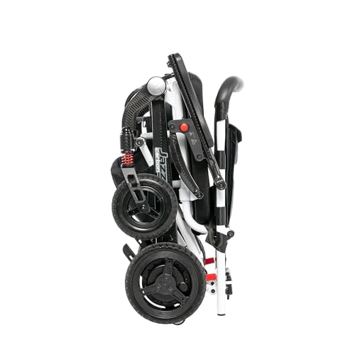 White Electric Wheelchair with 300 Lbs Weight Capacity, 12 Ah Battery, 17"x17" Black Foam Seat D212
