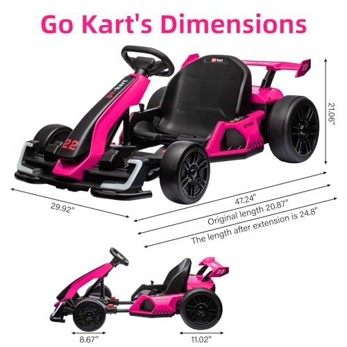 Red Electric Drift Go Kart with Adjustable Seat K57267