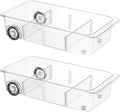 2 Set Clear Plastic Refrigerator Drawer Organizer with Dividers I54583