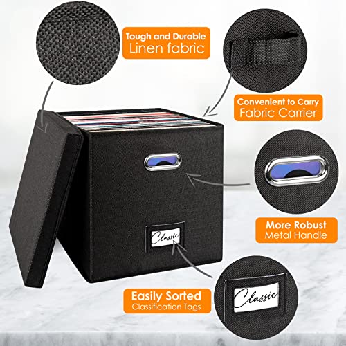 Stackable Vinyl Record Storage Box with Lid R94137