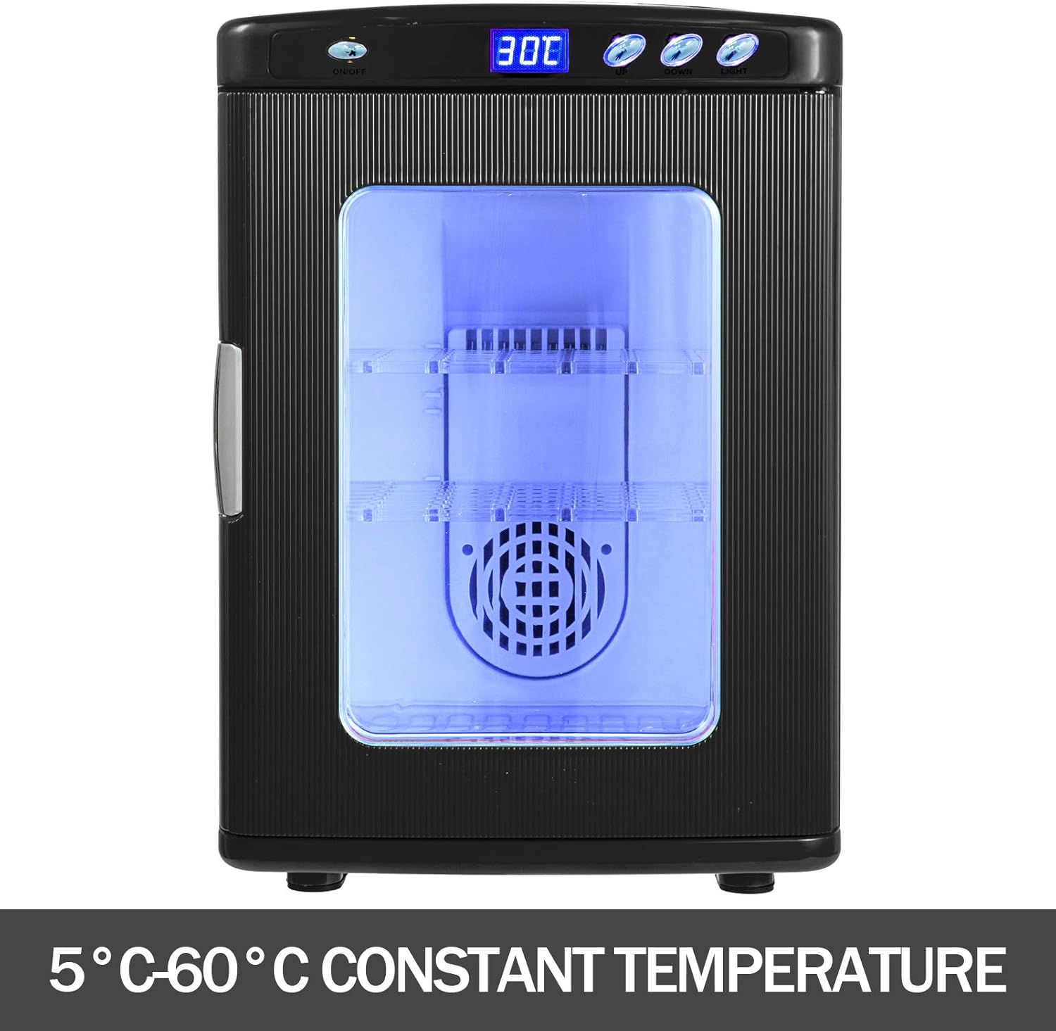Black Reptile Egg Incubator 25L Capacity Mini Digital Cabinet Style with Heating and Cooling 5-60°C 12V/110V P17457