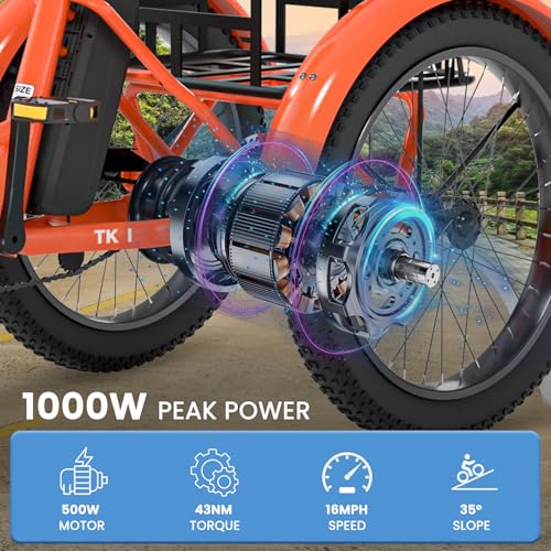 20" Folding 3 Wheels Electric Tricycle with Aluminum Frame and Removable Battery X500