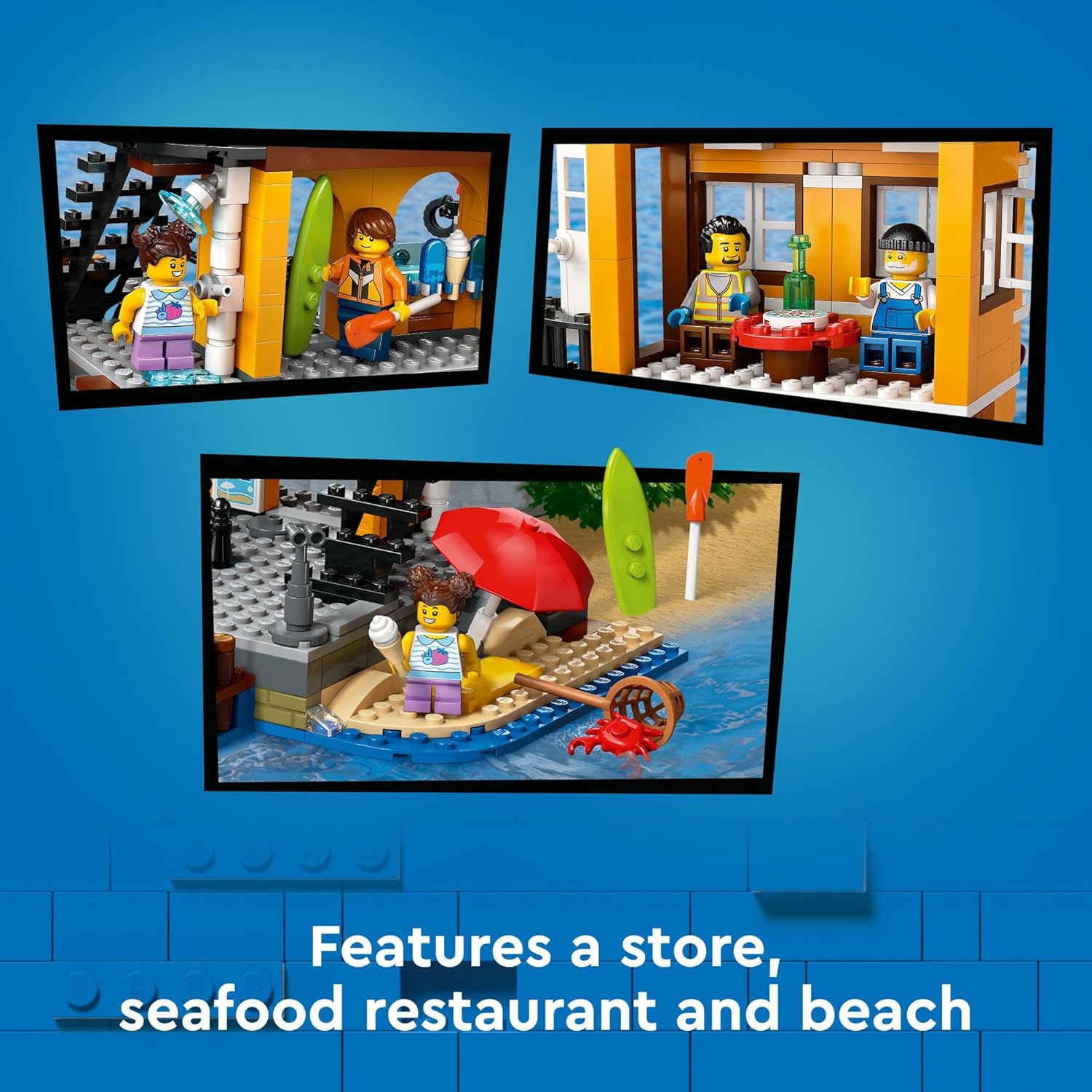LEGO City Seaside Harbor with Cargo Ship Toy, Model Container Crane and Boat with 8 Minifigures Q8924