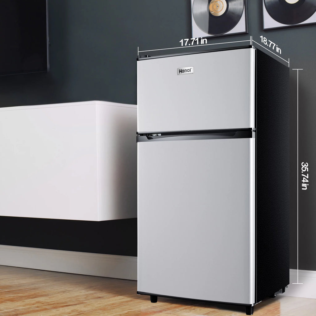 Two Door Mini Fridge with Freezer, 3.5 Cu ft N651609