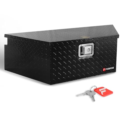 Black Aluminum Trailer Tongue Tool Box with Lock C4226